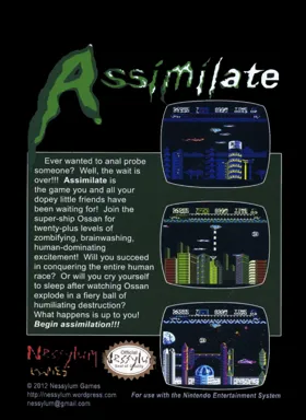 Assimilate (USA) (RetroUSB) (Aftermarket) (Homebrew) box cover back